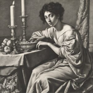 Baroque_Caravaggio_Porträt_Fillide_Melandroni_5327_genIm