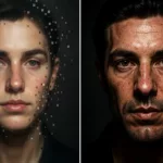 Soft AI portrait transformed into a sharp, print-ready image by upscaling