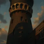 Expressionist brick tower in the style of Mendelsohn's Einstein Tower