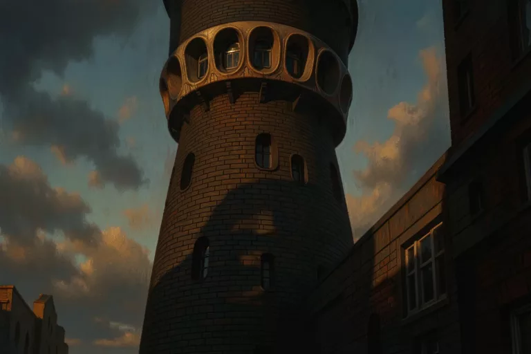 Expressionist brick tower in the style of Mendelsohn's Einstein Tower